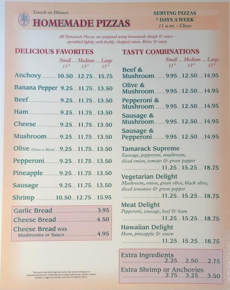 Tamarack Pizza Menu image 3